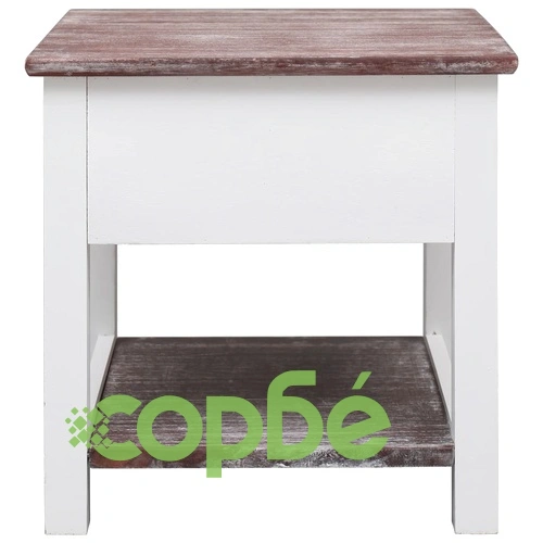 Странична маса, кафява, 40x40x40 см, дърво от пауловния ➤ топ цена ➤ sorbe.bg