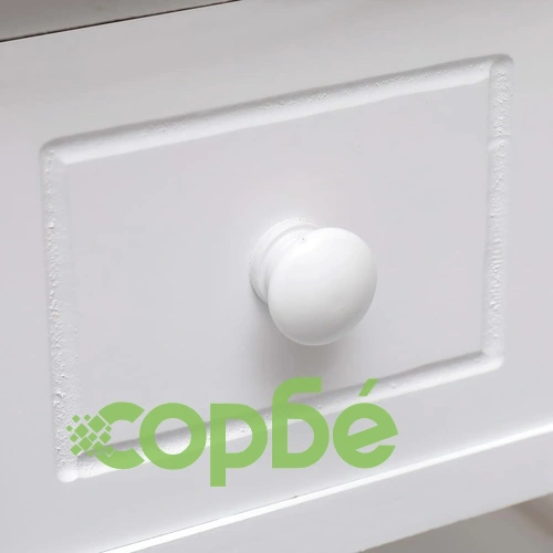 Странична маса, бяла, 40x40x40 см, дърво от пауловния ➤ топ цена ➤ sorbe.bg