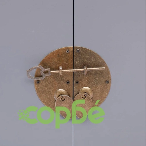 Нощно шкафче, сиво, 38x28x52 см, дърво от пауловния ➤ топ цена ➤ sorbe.bg