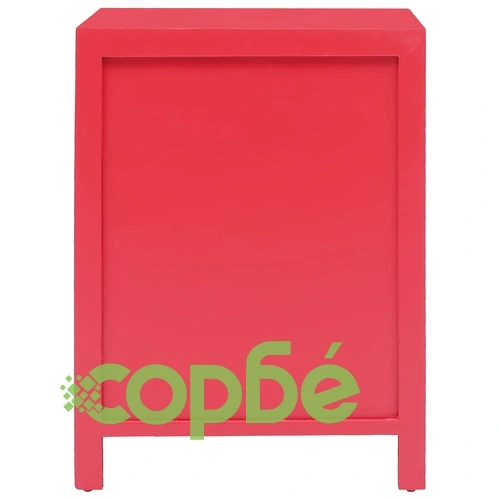 Нощно шкафче, червено, 38x28x52 см, дърво от пауловния ➤ топ цена ➤ sorbe.bg