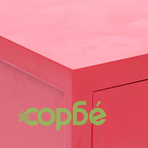 Нощно шкафче, червено, 38x28x52 см, дърво от пауловния ➤ топ цена ➤ sorbe.bg