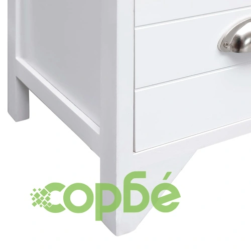Страничен шкаф с 6 чекмеджета, бял, 60x30x75 см, пауловния ➤ топ цена ➤ sorbe.bg