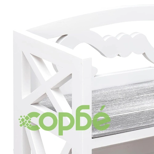 Шкаф за баня, бяло и сиво, 46x24x116 см, дърво пауловния ➤ топ цена ➤ sorbe.bg