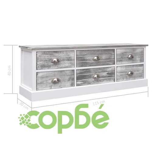 Пейка за коридор, сива, 115x30x40 cм, дърво ➤ топ цена ➤ sorbe.bg