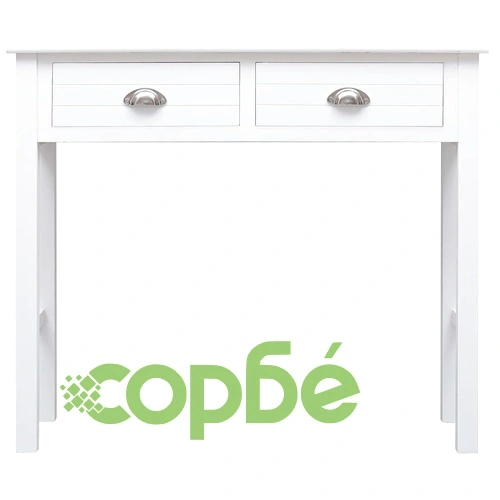 Конзолна маса, бяла, 90x30x77 cм, дърво ➤ топ цена ➤ sorbe.bg