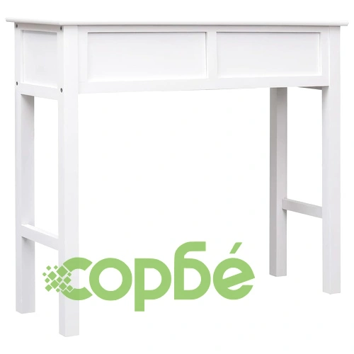 Конзолна маса, бяла, 90x30x77 cм, дърво ➤ топ цена ➤ sorbe.bg