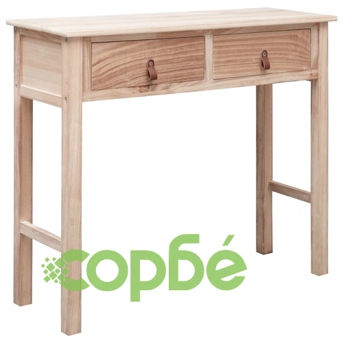Конзолна маса, естествен цвят, 90x30x77 cм, дърво ➤ топ цена ➤ sorbe.bg