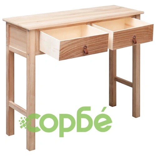 Конзолна маса, естествен цвят, 90x30x77 cм, дърво ➤ топ цена ➤ sorbe.bg