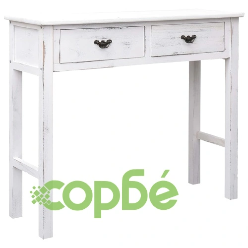 Конзолна маса, антично бяло, 90x30x77 cм, дърво ➤ топ цена ➤ sorbe.bg