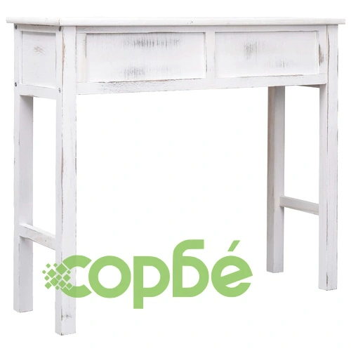 Конзолна маса, антично бяло, 90x30x77 cм, дърво ➤ топ цена ➤ sorbe.bg