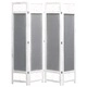 Параван за стая, 4 панела, сив, 140x165 cм, текстил