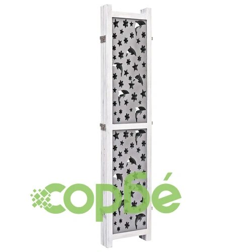 Параван за стая, 5 панела, сив, 175x165 cм, масивна дървесина ➤ топ цена ➤ sorbe.bg