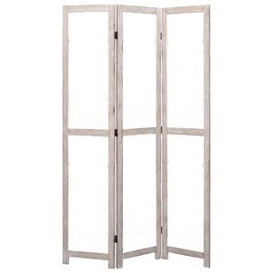 Параван за стая, 3 панела, бял, 105x165 cм, масивна дървесина