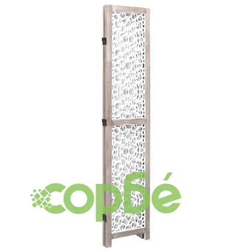 Параван за стая, 3 панела, бял, 105x165 cм, масивна дървесина ➤ топ цена ➤ sorbe.bg