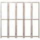 Параван за стая, 5 панела, бял, 175x165 cм, масивна дървесина