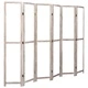Параван за стая, 6 панела, бял, 210x165 cм, масивна дървесина