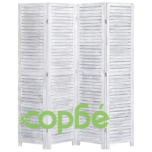 Параван за стая, 6 панела, сив, 140x165 cм, дърво ➤ топ цена ➤ sorbe.bg