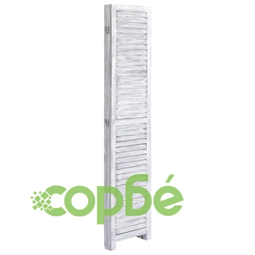 Параван за стая, 6 панела, сив, 140x165 cм, дърво ➤ топ цена ➤ sorbe.bg