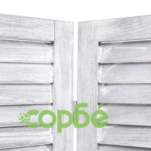 Параван за стая, 6 панела, сив, 140x165 cм, дърво ➤ топ цена ➤ sorbe.bg