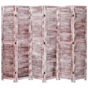 Параван за стая, 6 панела, кафяв, 210x165 cм, дърво