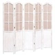 Параван за стая, 5 панела, бял, 175x165 cм, текстил