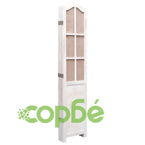 Параван за стая, 6 панела, бял, 210x165 cм, текстил ➤ топ цена ➤ sorbe.bg