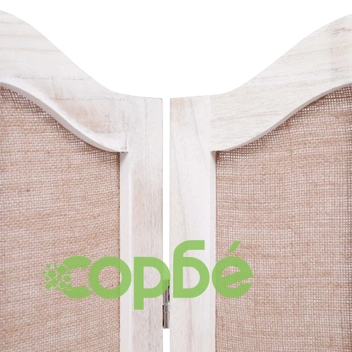 Параван за стая, 6 панела, бял, 210x165 cм, текстил ➤ топ цена ➤ sorbe.bg