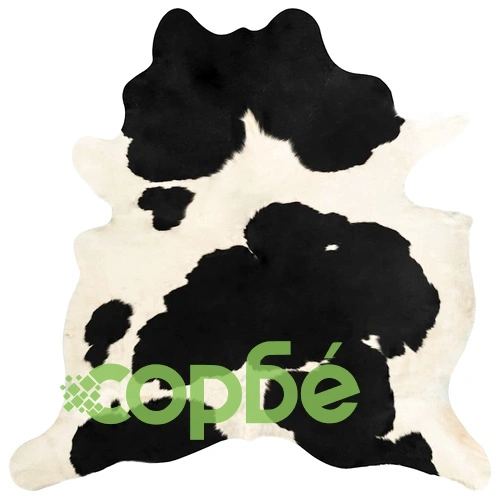 Килим от волска кожа, черно и бяло, 150x170 см ➤ топ цена ➤ sorbe.bg