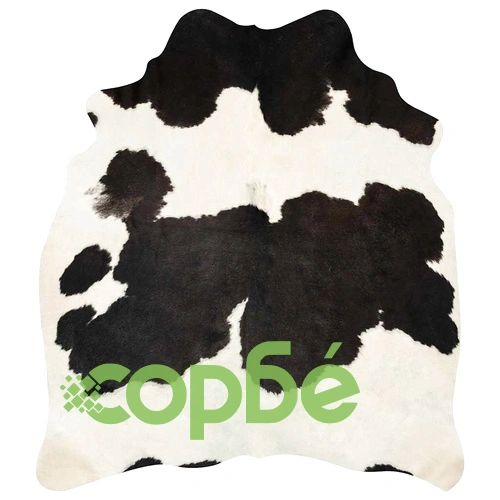 Килим от волска кожа, черно и бяло, 150x170 см ➤ топ цена ➤ sorbe.bg