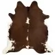 Килим от волска кожа, кафяво и бяло, 150x170 см