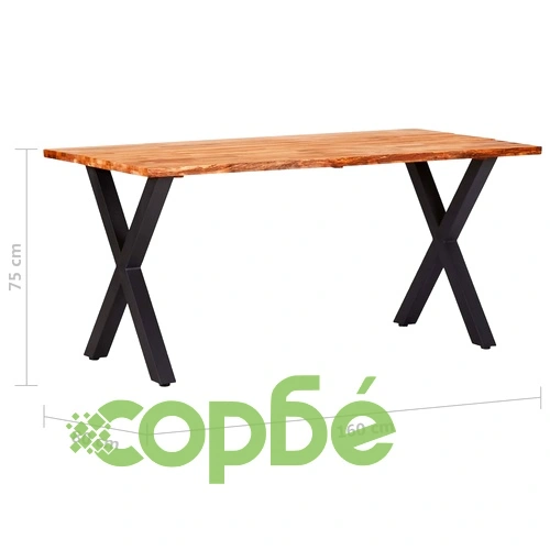 Трапезна маса, 160x80x75 см, дъбов масив ➤ топ цена ➤ sorbe.bg