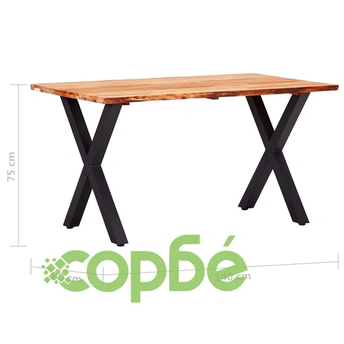 Трапезна маса, 140x80x75 см, дъбов масив ➤ топ цена ➤ sorbe.bg