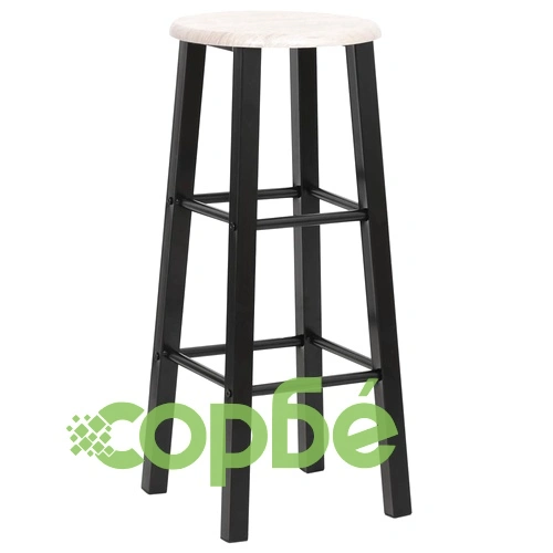 Бар табуретки, 2 бр, черни, МДФ   ➤ топ цена ➤ sorbe.bg