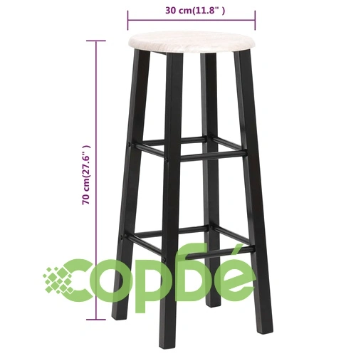 Бар табуретки, 2 бр, черни, МДФ   ➤ топ цена ➤ sorbe.bg