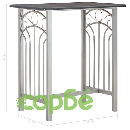 Бар комплект от 3 части, дърво и стомана, черен ➤ топ цена ➤ sorbe.bg