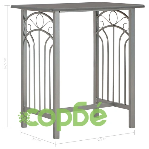 Бар комплект от 3 части, дърво и стомана, антрацит ➤ топ цена ➤ sorbe.bg