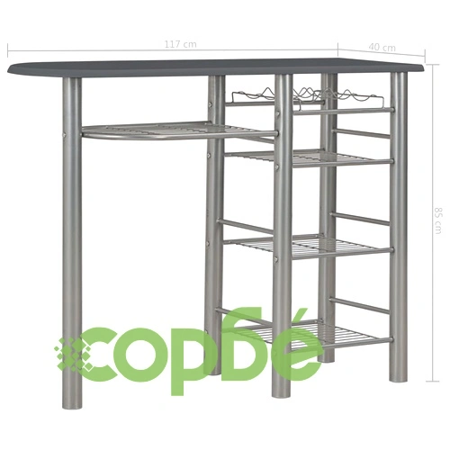 Бар комплект от 3 части с рафтове, дърво и стомана, черен ➤ топ цена ➤ sorbe.bg