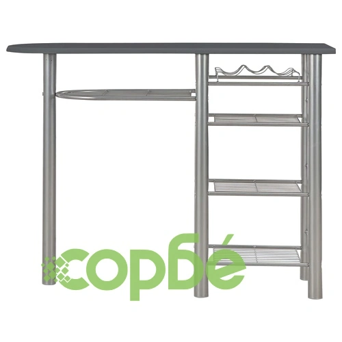 Бар комплект от 3 части с рафтове, дърво и стомана, черен ➤ топ цена ➤ sorbe.bg