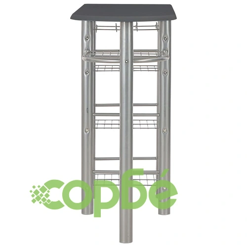 Бар комплект от 3 части с рафтове, дърво и стомана, черен ➤ топ цена ➤ sorbe.bg