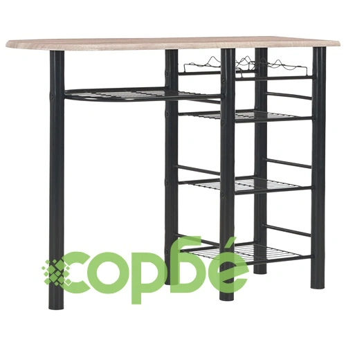 Бар комплект от 3 части с рафтове, дърво и стомана ➤ топ цена ➤ sorbe.bg