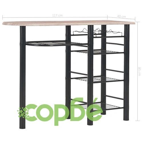 Бар комплект от 3 части с рафтове, дърво и стомана ➤ топ цена ➤ sorbe.bg