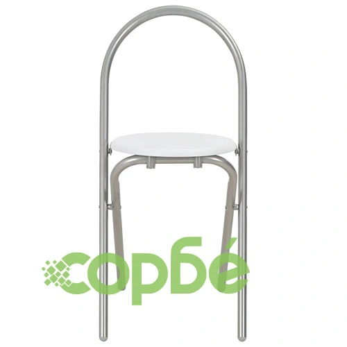 Сгъваем трапезен комплект с рафт, 3 части, МДФ и стомана, бял ➤ топ цена ➤ sorbe.bg