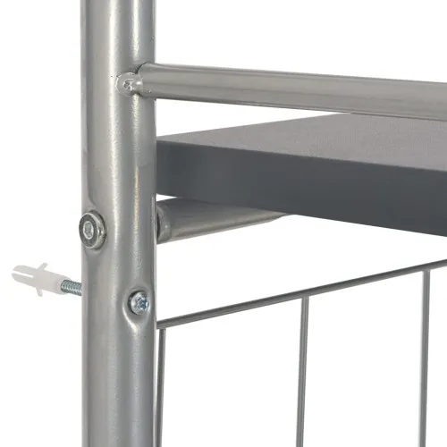 Сгъваем трапезен комплект с рафт, 3 части, МДФ и стомана, черен ➤ топ цена ➤ sorbe.bg