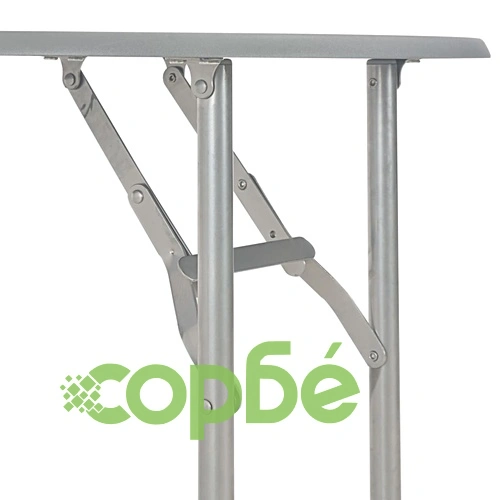 Сгъваем трапезен комплект с рафт, 3 части, МДФ и стомана, сив ➤ топ цена ➤ sorbe.bg