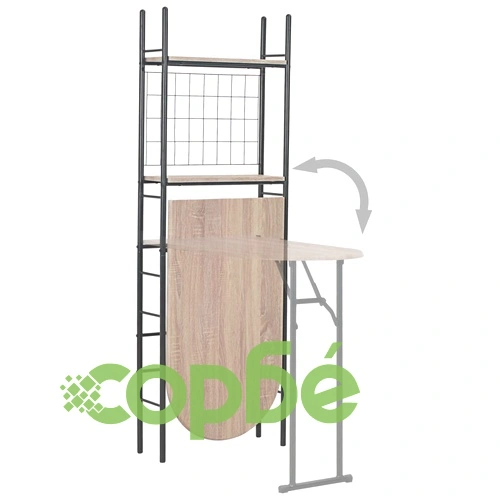 Сгъваем трапезен комплект с рафт, 3 части, МДФ и стомана ➤ топ цена ➤ sorbe.bg