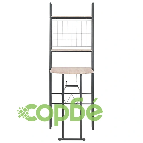 Сгъваем трапезен комплект с рафт, 3 части, МДФ и стомана ➤ топ цена ➤ sorbe.bg