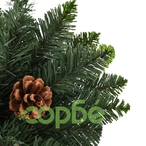 Изкуствено коледно дърво с шишарки, зелено, 150 см  ➤ топ цена ➤ sorbe.bg