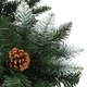 Изкуствено коледно дърво с шишарки и бели връхчета, 150 см 