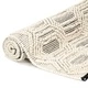 Килим, ръчно тъкан, вълна, 80x150 см, бяло/черно