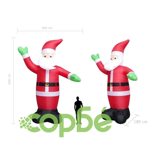Надуваем Дядо Коледа, LED, IP20, 600 см, XXL   ➤ топ цена ➤ sorbe.bg
